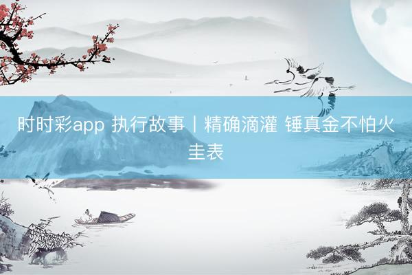 時(shí)時(shí)彩app 執(zhí)行故事丨精確滴灌 錘真金不怕火圭表
